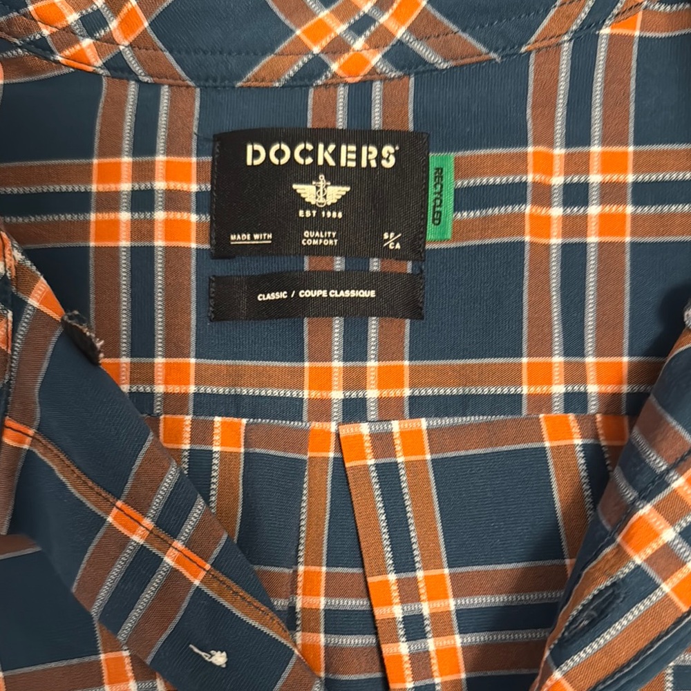 Dockers Plaid Shirt in Blue and Orange